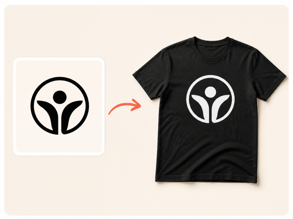 T-shirt ontwerpen met AI 12 ai logo zwart naar wit t shirt