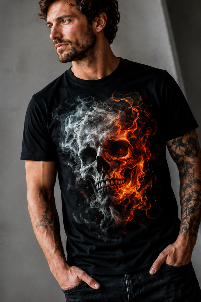 T-shirt ontwerpen met AI 16 Zwart Artist Edition T-shirt met kleurrijke bedrukking