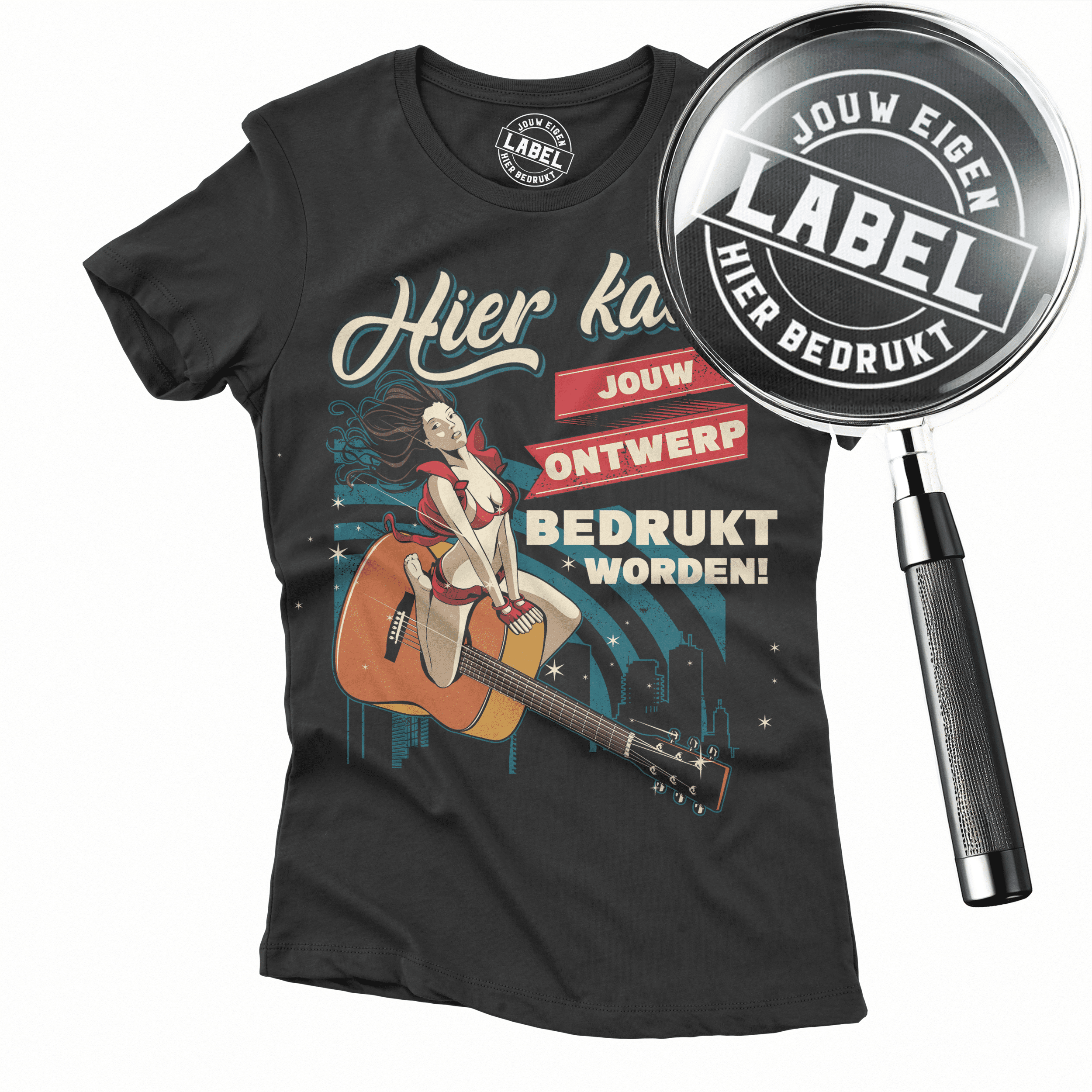 Eigen label T-shirt 2 t-shirt met eigen label bedrukken dames S