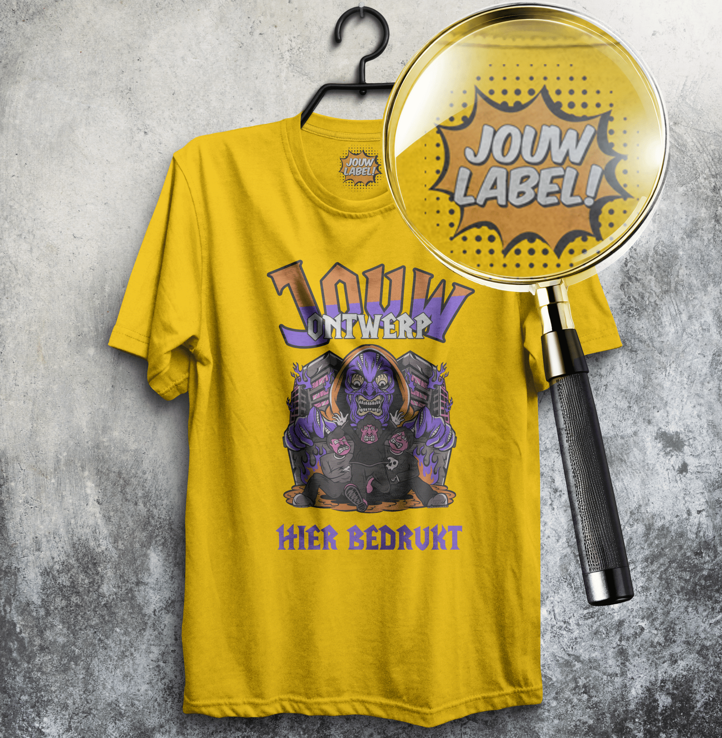 Eigen label T-shirt 5 t-shirt met eigen label bedrukken heren S